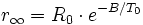 r_\infty=R_0 \cdot e^{-{B/T_0}}